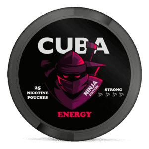 Cuba Ninja Energy 15mg tobacco-free nicotine pouches in Australia with ninja energy flavour and 15mg strength
