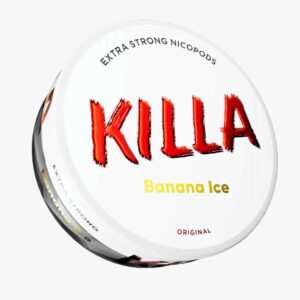 Killa Banana Ice Extra Strong 12.8mg tobacco-free nicotine pouches in Australia with banana ice extra strong 12. flavour and 8mg strength
