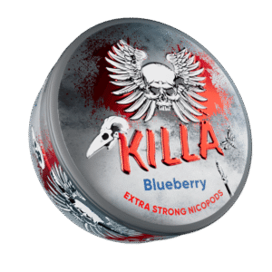 Killa Blueberry Extra Strong 12.8mg tobacco-free nicotine pouches in Australia with blueberry extra strong 12. flavour and 8mg strength