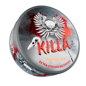 Killa Mango Ice Extra Strong 12.8mg tobacco-free nicotine pouches in Australia with mango ice extra strong 12. flavour and 8mg strength