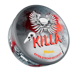 Killa Melon Extra Strong 12.8mg tobacco-free nicotine pouches in Australia with melon extra strong 12. flavour and 8mg strength